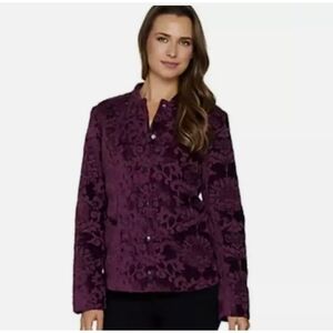 Isaac Mizrahi Live! Velvet Scroll Jaquard Jacket size 10